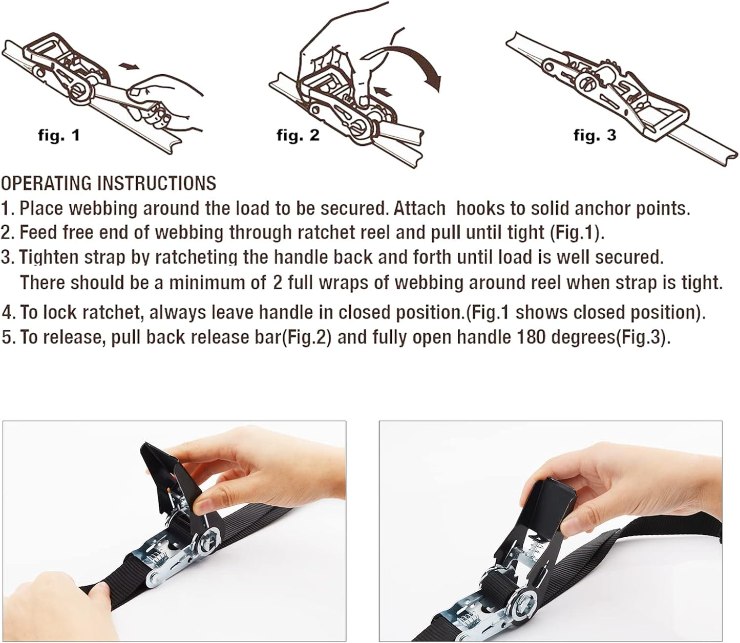 XSTRAP STANDARD Ratchet Tie Down Straps 4 Pk 10 Ft- 300 Lbs Load Cap- 900 Lbs Break Strength-Cargo Straps for UTV, ATV, Pickup,Truck, Moving Appliances, Lawn Equipment, Black