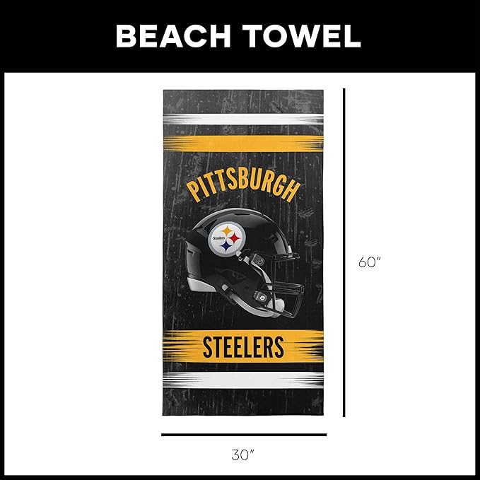Northwest NFL Oversized Microfiber Beach Towel, 60 x 70 Inches – Quick Dry, Sand Resistant, Lightweight, Highly Absorbent, Shibori Design