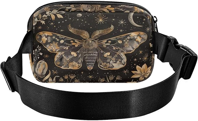 Butterfly Plant Fanny Pack for Women Men Water Resistant Fashion Waist Packs with Adjustable Strap Belt Bag for Travel Workout Jogging Hiking 21220237