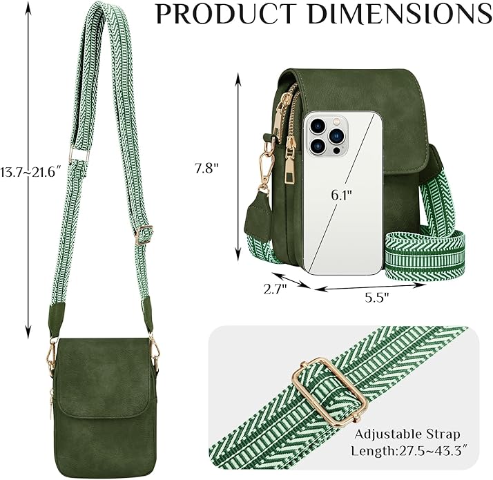 Fashion Small Crossbody Bags for Women Trendy Designer Cell Phone Purses Wallets with Card Holder Anti Theft Travel