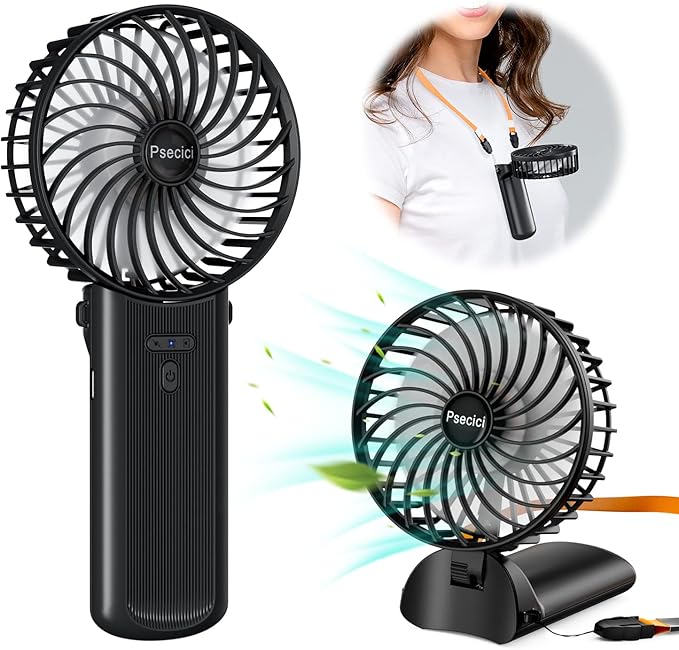 Handheld Fan, Mini Portable Personal Fan with lanyard, 4 Speeds Level 180° Foldable Design for Desk/Travel/Office/Outdoor