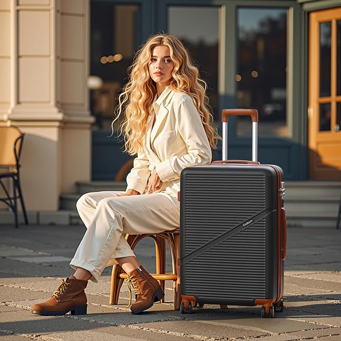 3-Piece Carry On Luggage Set 22x14x9 Airline Approved, 20 Inch Lightweight ABS Suitcases with Wheels and TSA Lock - Durable Waterproof Travel Suitcase Set