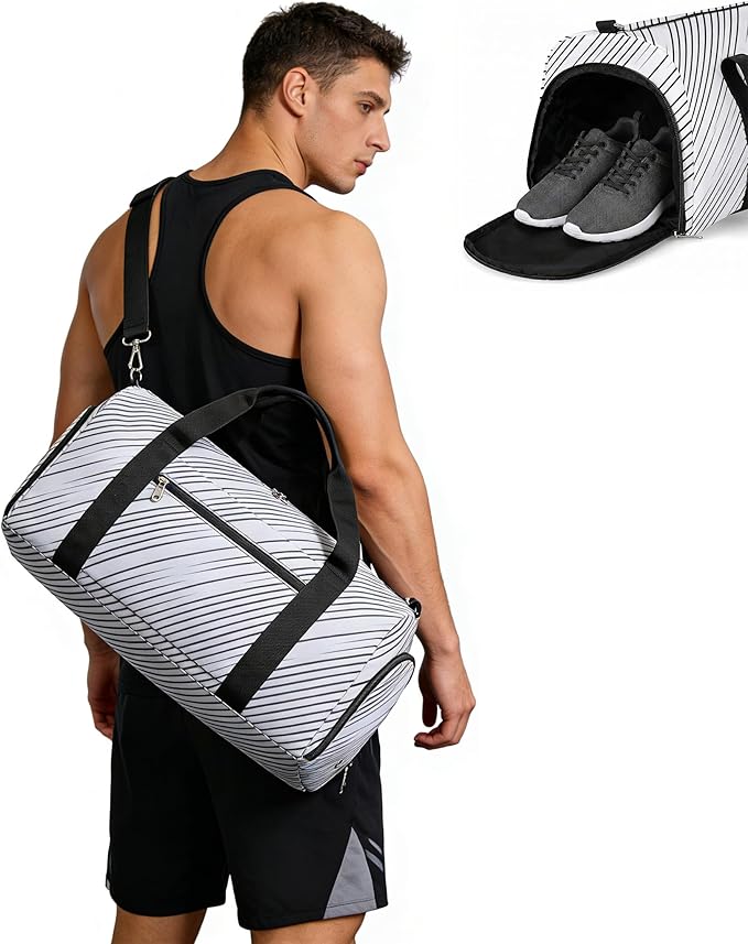 Gym Bag for Men & Women Duffle Bag for Travel Gym Sports Weekender Bag with Shoe Compartment Overnight Large Fitness Bag