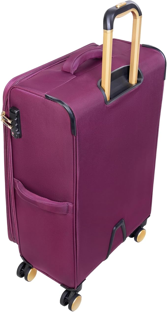 It Luggage Glimmering 32" Softside Checked 8 Wheel Expandable Spinner, Amaranth