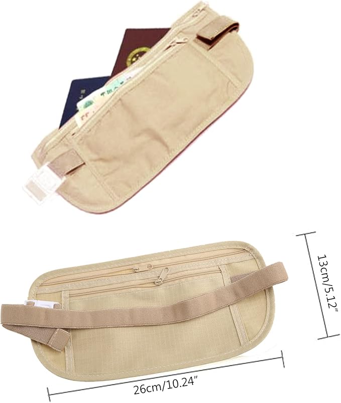 Upgraded Money Belt for Travel Hidden RFID Security Pouch Anti-Theft Passport Fanny Pack for Men & Women Present Gift money pouches for cash small travel money pouch under clothes for men