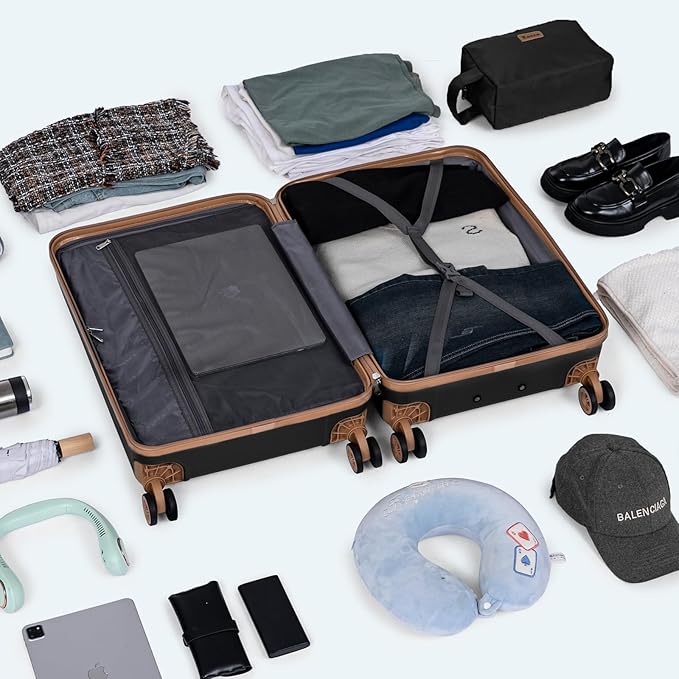 Luggage Sets 3 Piece,Suitcases with Wheels,Carry On Luggage Set,ABS Hard Case Luggage with TSA Lock Spinner Wheels(3 Piece Sets,Blue(20"/DB/TB))