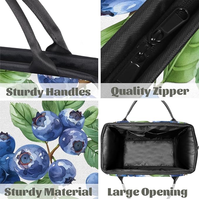 Fruit Blueberries Overnight Weekender Bag for Women Men Travel Duffel Bags Waterproof Luggage Carry on Sports Yoga Gym Bag