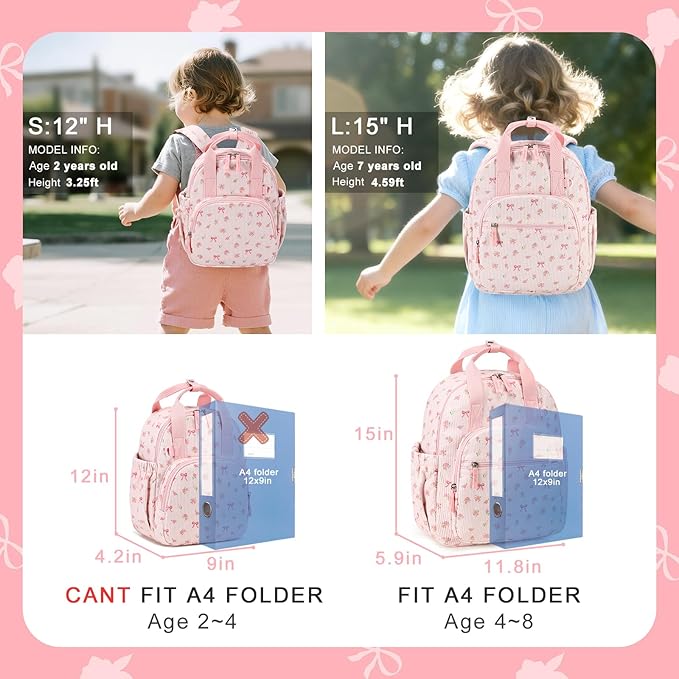 Bluboon Toddler Backpack for Girls Boys 2-4 Cute 12" Preschool Kindergarten Backpacks Kids Daycare Bags School Trave,toddler girl gifts, 3 Year Old Girl Gifts