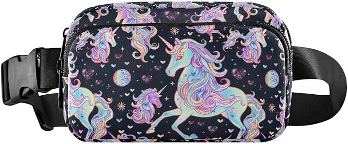 Gradient Unicorns Fanny Pack for Women Men Water Resistant Fashion Waist Packs with Adjustable Strap Belt Bag for Travel Workout Jogging Hiking 21219337