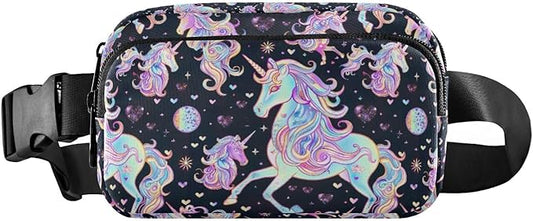 Gradient Unicorns Fanny Pack for Women Men Water Resistant Fashion Waist Packs with Adjustable Strap Belt Bag for Travel Workout Jogging Hiking 21219337