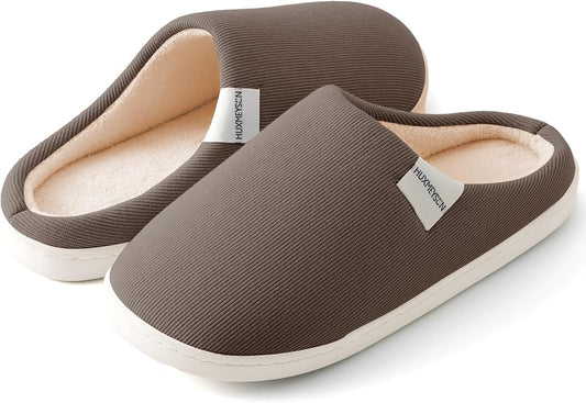 HUXMEYSON Slippers for Women, Womens Slippers Indoor Outdoor with Memory Foam, Cozy & Warm House Slippers for Woman with Anti-Slip Rubber Sole