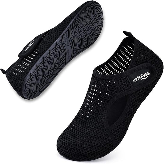 WateLves Water Shoes for Women Men Swim Beach Aqua Socks House Slippers Quick Dry Barefoot Travel Shoes with Adjustable Magic Tape for Pool Diving Boating Yoga