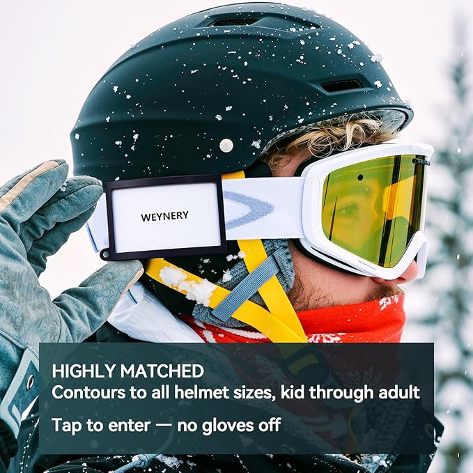 Ski Pass Holder – Attach to Goggles, Backpack or Gear, Easy Scan Season Pass & Lift Tickets with Secure Clip, Multi-Use for Ski, Work or ID Cards