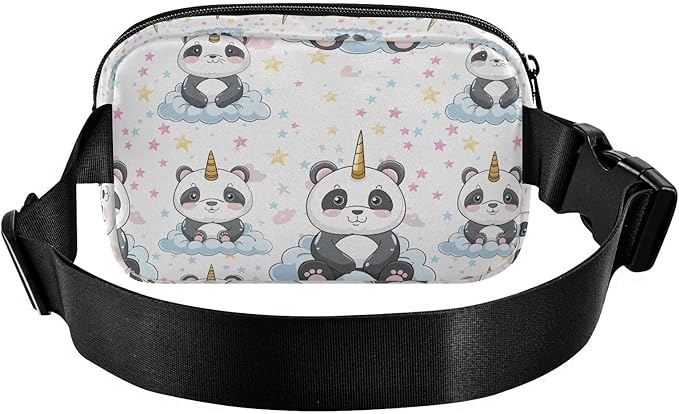 Kawaii Panda Unicorn Fanny Pack for Women Men Water Resistant Fashion Waist Packs with Adjustable Strap Belt Bag for Travel Workout Jogging Hiking 21219076
