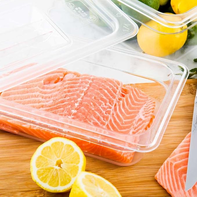 Restaurantware-2.5 Inch Deep Food Pans, 10 1/4 Size Commercial Food Storage Container - Freezable, Break-Resistant, Clear Plastic Cold Pans, Dishwashable, For Kitchens, Restaurants, Or Cafeterias