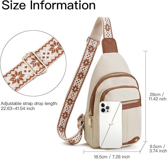 GAEKEAO Sling Bag for Women Crossbody Bags Fanny Pack Vegan Leather Chest Bag Travel Shoulder Belt Purse Backpack Gifts