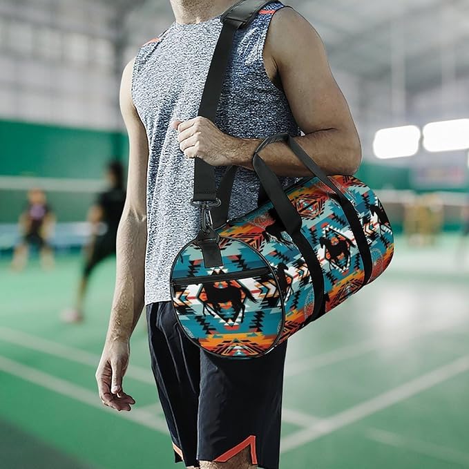 Gym Sports Duffle Bag Southwest Aztec Turquoise Weekender Carry on Beach Yoga Overnight Luggage Bag Travel Training Workout Bags