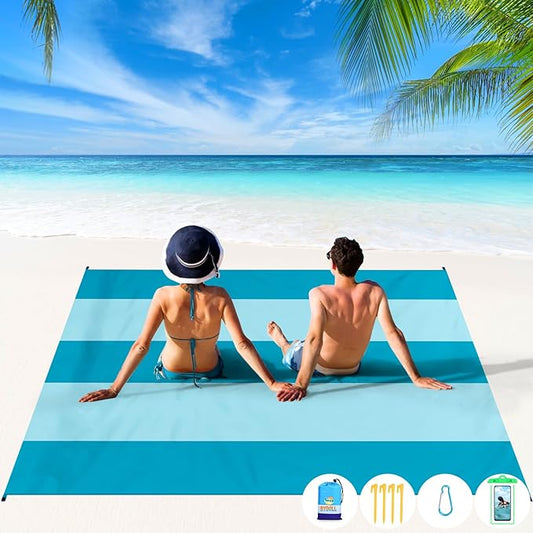 BYDOLL Beach Blanket 10'X9' Waterproof Sandproof Suits1-8 Adults Oversized Lightweight Large Blanket Picnic Mat for Beach Sand Free Travel Camping Hiking Picnic