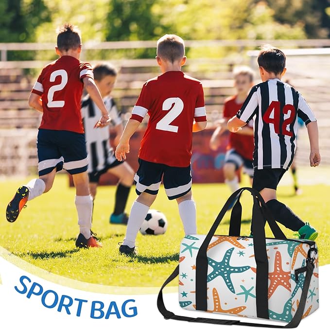 Cute Starfish Travel Duffle Bag for Women Men, Overnight Weekender Bag, Carry on Tote for Sport Gym