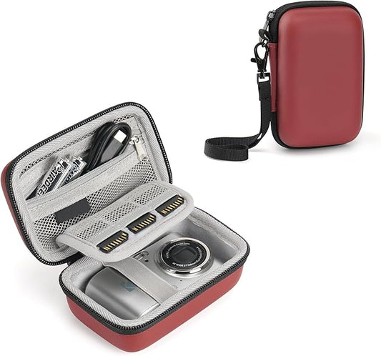 Digital Camera Case Compatible for KODAK PIXPRO FZ45-BK/FZ55, CAMKORY DC403, STUOGYUM DC402-AF, Travel Compact Camera Holder for Accessories, Red