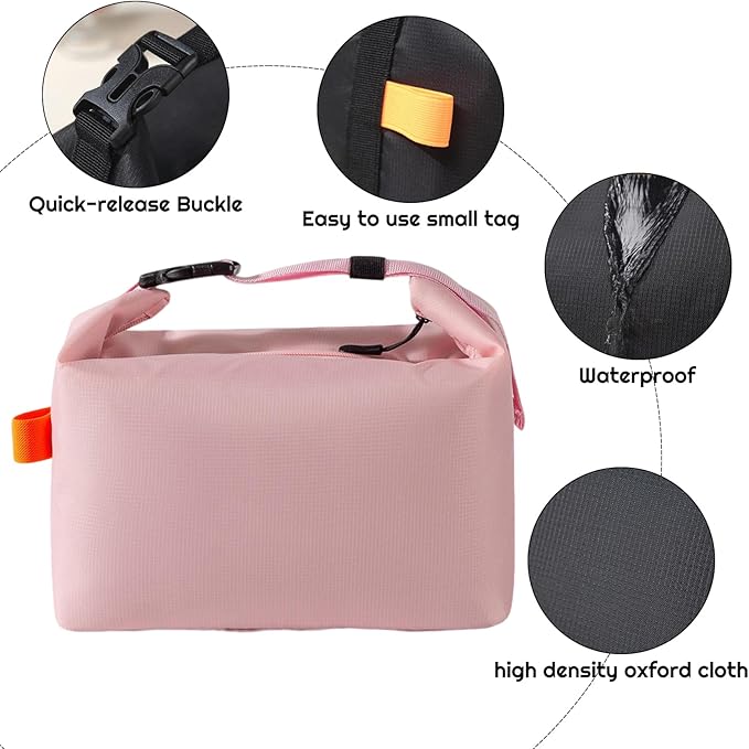 YUDANSI Fashion Lunch Bags for Men Women- Reusable Insulated Leakproof Lunch Box Tote Bag, Cool Bags for Adults,Thermal Cooler Bag for Work Picnic Travel -8L (Pink)