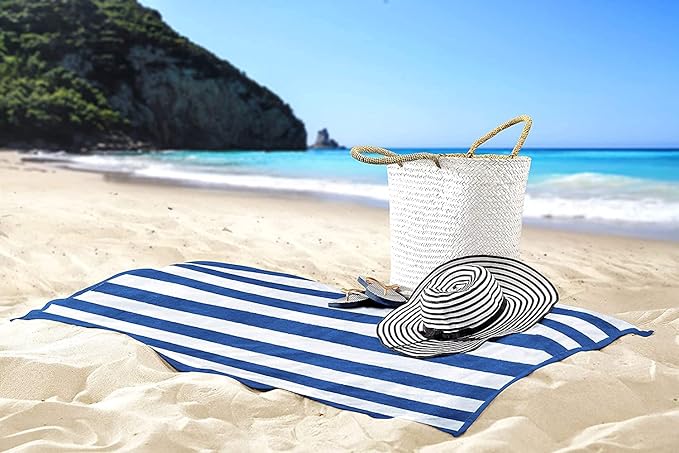 Utopia Towels 24 Pack Cabana Stripe Beach Towel, 30 by 60 Inches, Oversized 100% Ringspun Cotton Pool Towels, Highly Absorbent Bath Towels for Beach