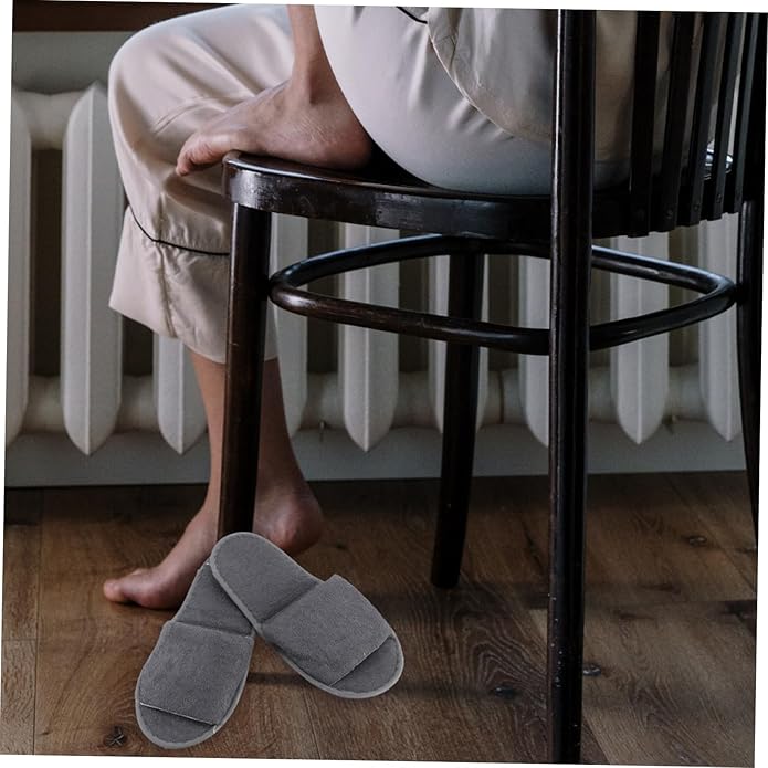 minkissy 2pairs Comfortable Non-slip Travel Slippers for Men and Women Foldable Hotel and Indoor Use Grey for Guests Travelers