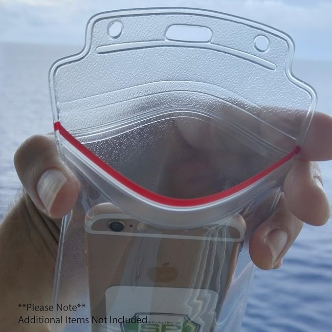 5 Pack - Extra Large Waterproof Badge Holder - 4 X 6 Inch Passport Size - Heavy Duty with Resealable Zip Top Closure - Clear Plastic 4x6 Vertical Holders by Specialist ID (Great for Cruise Essentials)