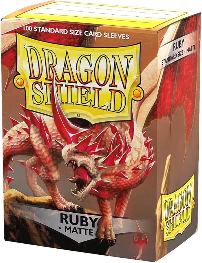 Dragon Shield | Standard Size Card Matte Sleeves | 100 CT - Smooth & Tough Premium TCG Sleeves | Compatible with Pokemon, Flesh & Blood, One Piece & Magic the Gathering | Ruby - Matte