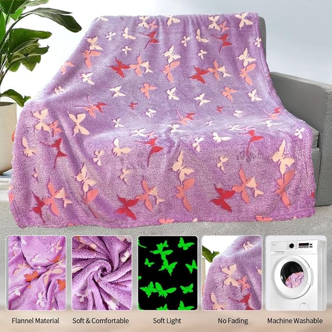 Butterfly Blanket for Women/Girls, Butterfly Gifts for Women Adults, Cute Blankets for Teen Girls, Personalized Blankets for Adults/Kids,Soft Fleece Blanket and Throw,Birthday 40"x 50"