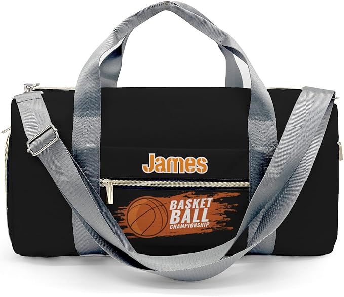 Personalized Tactical Gym Bag For Men，Custom Travel Duffel Bag with Name，Sports Workout Travel Bag with Shoes Compartment-Basketball 4