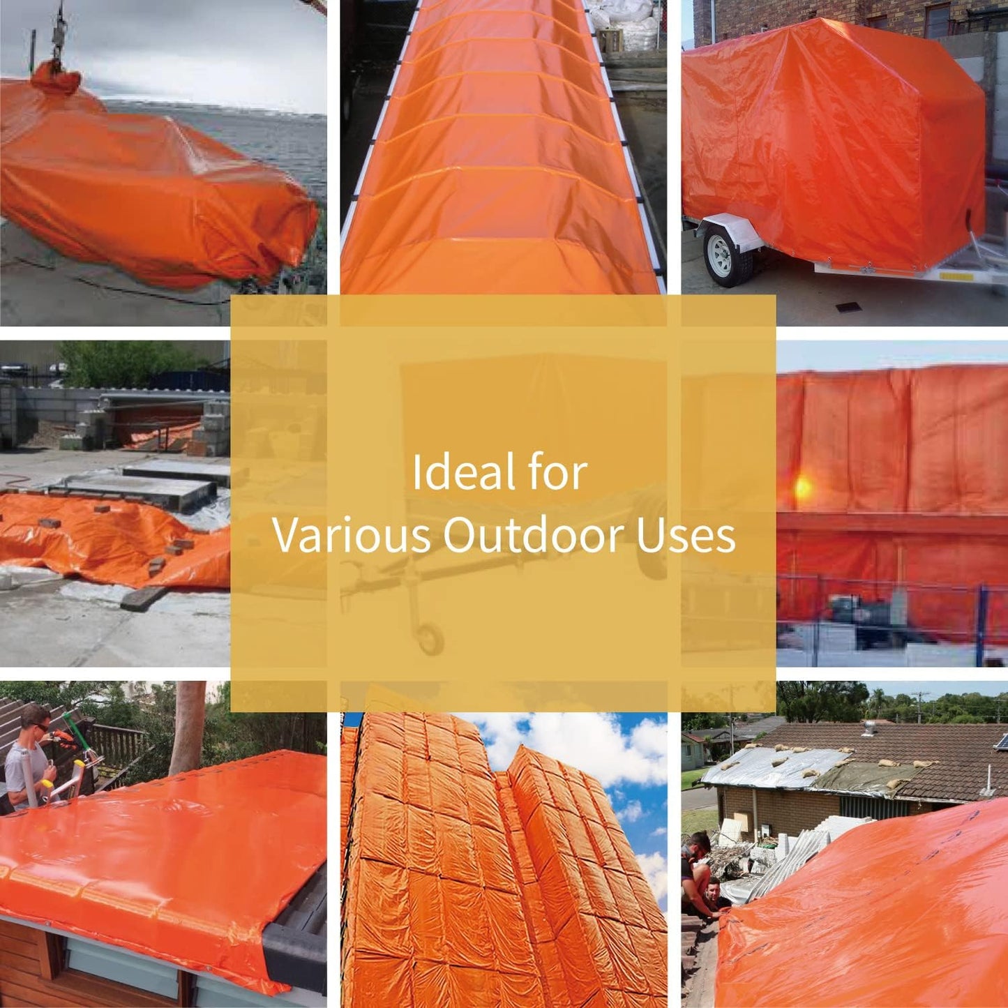 GUARD SHIELD Orange Tarp 10x10 Feet Tarps High Visibility Outdoor Poly Cover Lightweight 6mil