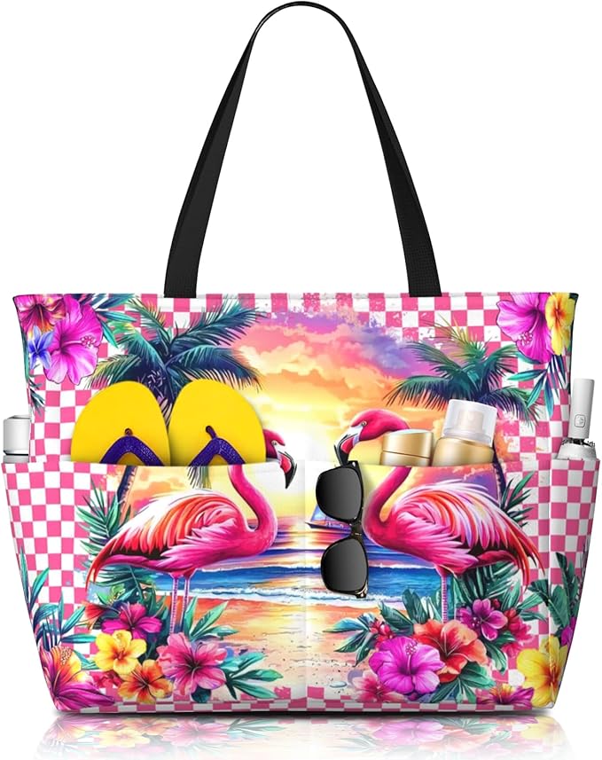 Extra Large Beach Bags For Women, Waterproof Beach Totes Bags For Women, Lightweight Foldable Pool Bag With Zipper