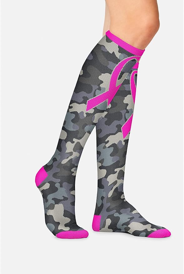 Cherokee Women's 10-15mmHg Compression Socks – Fun Print Knee Highs with Light Support, Soft Feel - PRINTSUPPORT