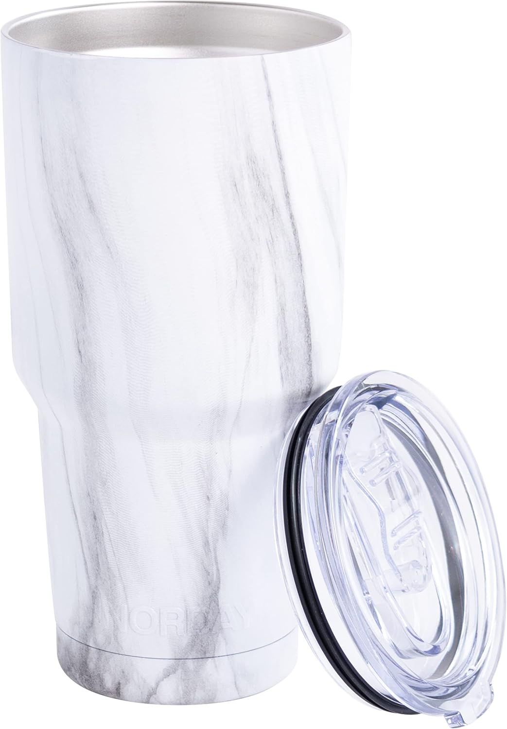 NORDAY | Tumbler with Lid - 30oz - White Marble Insulated Tumbler - Stainless Steel Tumblers - Double Wall Insulated Travel Coffee Mug for Car Cup Holder - Keeps Temperature for 24hr - Anti Spill Lid