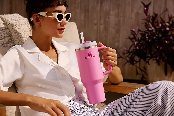 STANLEY Quencher H2.0 Tumbler with Handle and Straw 20 oz | Flowstate 3-Position Lid | Cup Holder Compatible for Travel | Insulated Stainless Steel Cup | BPA-Free | Blue Sky