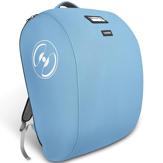 YOREPEK Padded Stroller Travel Bag for Airplane, Fits for Doona Car Seat Stroller with isofix Base, Carseat Travel Bag Backpack with Lockable Zipper, Foldable Car Seat Cover for Baby Travel,Ocean Blue