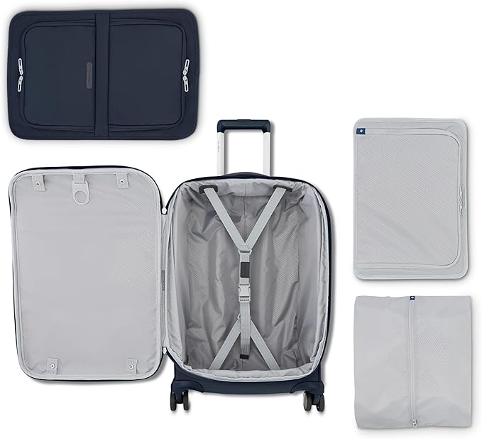 Samsonite Elevation Plus 22-Inch Carry-On - Expandable Softside Spinner Luggage - Midnight Blue