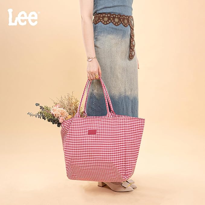 Montana West x Lee Extra Large Soft Cotton Tote Bag for Women Thick Lightweight Shoulder Bag Reusable Grocery Bag