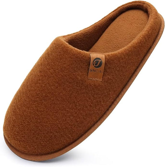 ONCAI Men's House Slippers Memory Foam Slip-On Warm Cozy Scuff Home Bedroom Shoes with Indoor/Outdoor Rubber Soles US Size 7-15