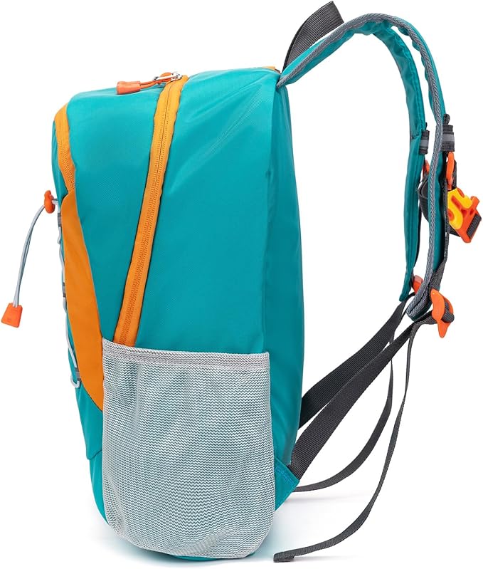IVYGREEN Little Kids Hiking Backpack for Boys or Girls, Small Daypack for Camping or Travel (Teal blue, Medium)