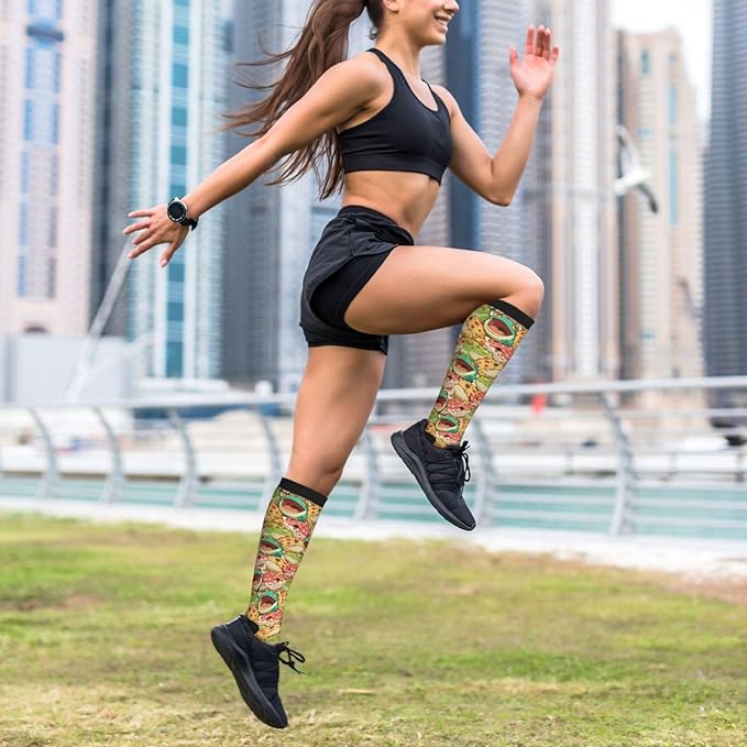 Compression Socks Knee High Circulation Support Socks For Women Men Athletic Running Work Hiking Cycling Travel