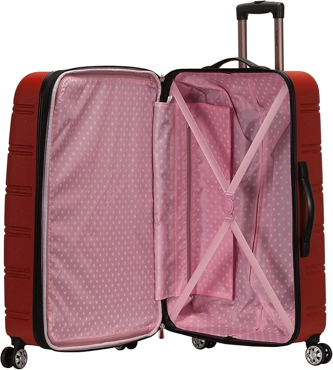 Rockland Melbourne Hardside Expandable Spinner Wheel Luggage, RED, 2 Piece (20"/28")