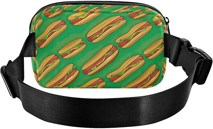Funny Hot Dog Fanny Pack for Women Men Water Resistant Fashion Waist Packs with Adjustable Strap Belt Bag for Travel Workout Jogging Hiking 21220325