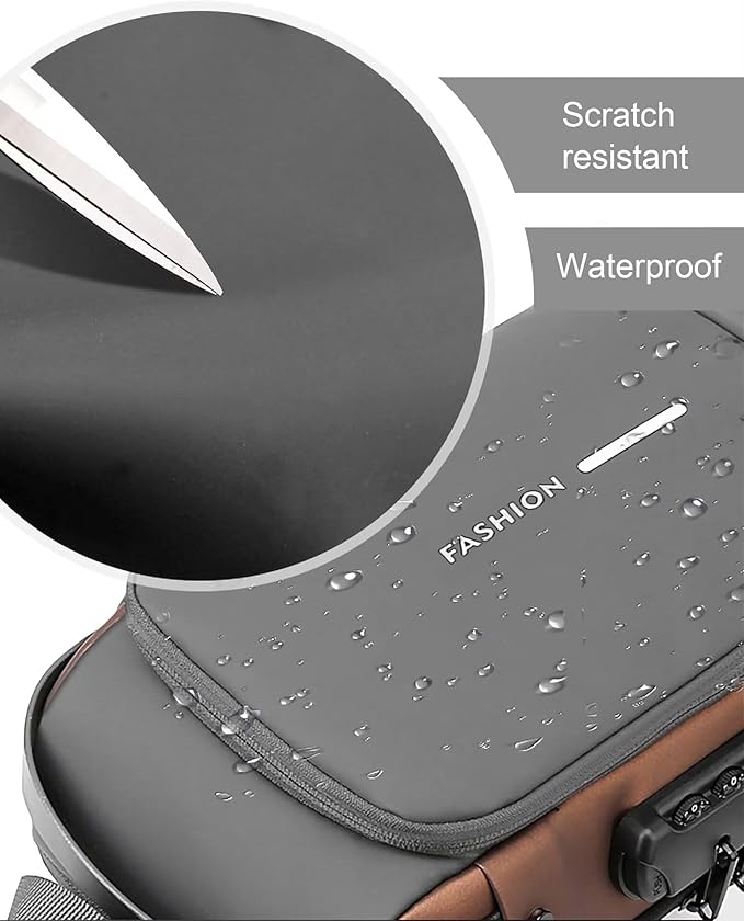 Sling Bag for Men Women, Anti-theft Crossbody Bags with USB Charging Port Waterproof Crossbody Sling Backpack Shoulder Bag for Hiking Cycling Running Travel
