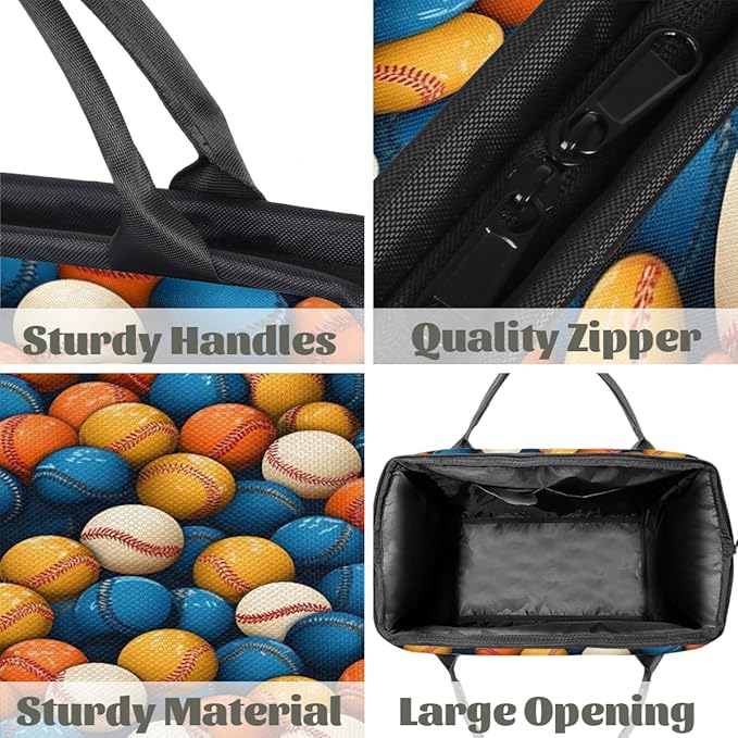 Colorful Baseball Overnight Weekender Bag for Women Men Travel Duffel Bags Waterproof Luggage Carry on Sports Yoga Gym Bag