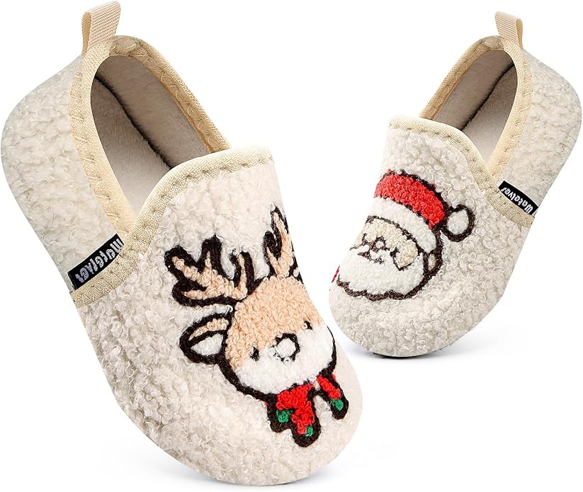 WateLves Kids Toddler Slippers Girls Boys Slip on House Shoes Lightweight Anti Slip Sock Slippers Winter Indoor Outdoor Walking Shoes