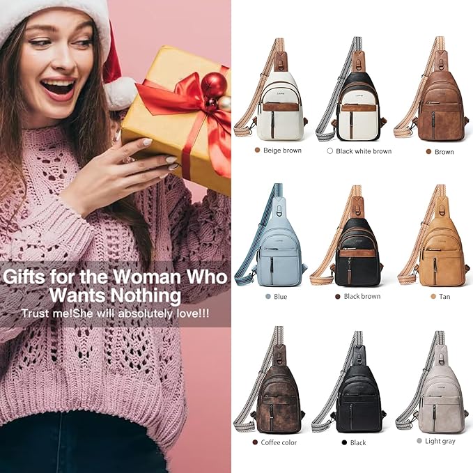 7L Sling Bag For Women Men Backpack Fanny Pack Crossbody Chest Travel Shoulder Belt Bags Purse Handbag PU Leather