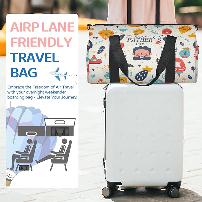 Happy Father's Day Travel Duffle Bag for Women Men, Overnight Weekender Bag, Carry on Tote for Sport Gym