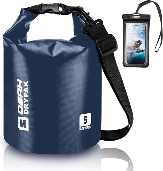 Waterproof Dry Bag, 5L/10L/20L/30L/40L Roll Top Lightweight Storage Backpack with Phone Case for Women & Men, Floating Waterproof Sack for Travel, Swimming, Kayaking, Paddle Board, Camping & Beach